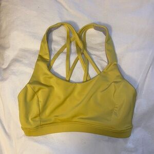 Lululemon Athletica Yellow Strappy Sports Bra